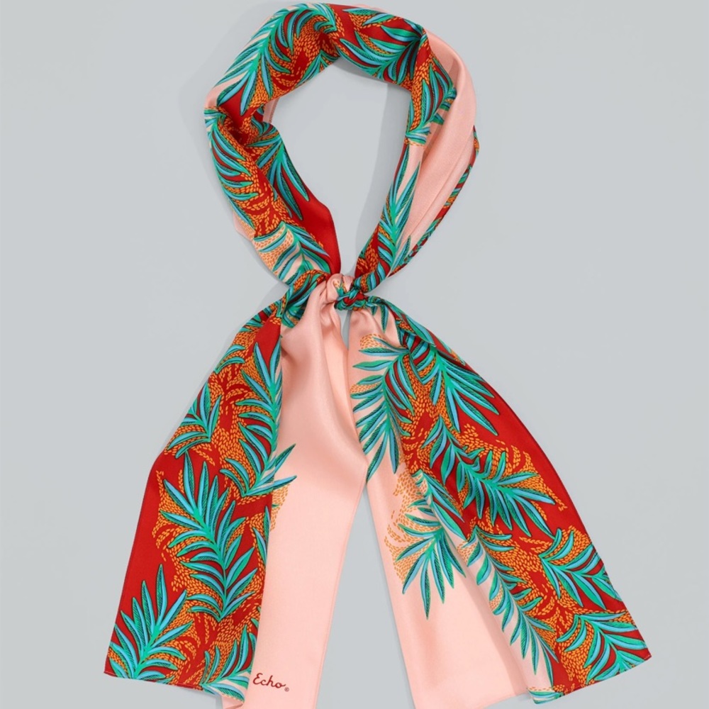 Echo Palm Silk Oblong Scarf